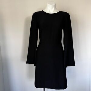 Banana Republic Black Open Back Bow Dress with Flutter Sleeves